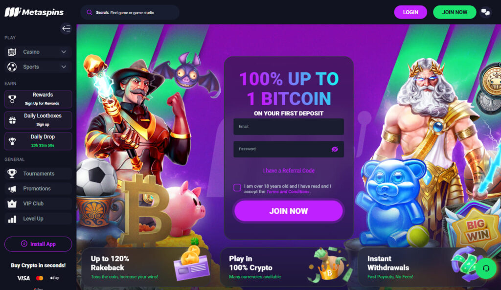 Metaspins-Bitcoin Gambling & Crypto Casino
